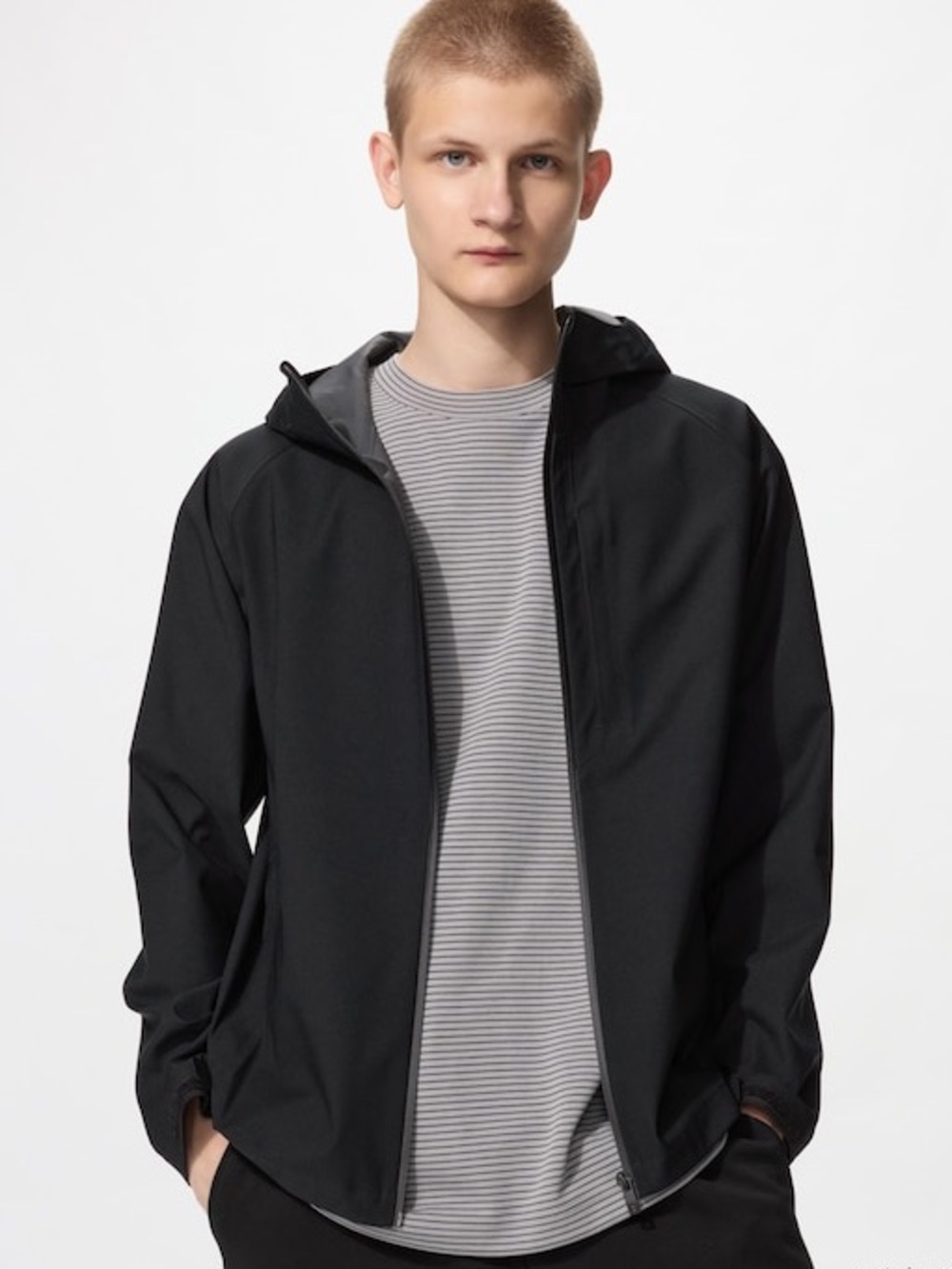 Uniqlo Blocktech Waterproof Parka Jacket Size L Black
